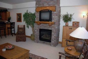 Rock fireplace
